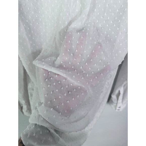 Anthropologie meadow rue blouse size S lacy coquette‎ victorian sheer pin tuck - Picture 4 of 7